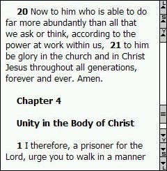 Sample of mobile New Testament ESV text