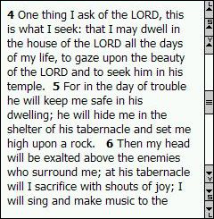 Sample of mobile Old Testament NIV text