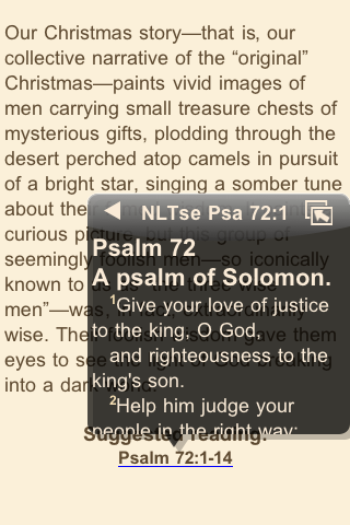 Mosaic, Text with NLT Popup