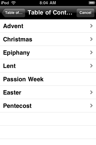 Mosaic, Browse by Liturgical Calendar
