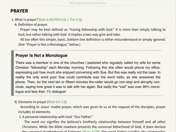 What is prayer Willmington's Guide
