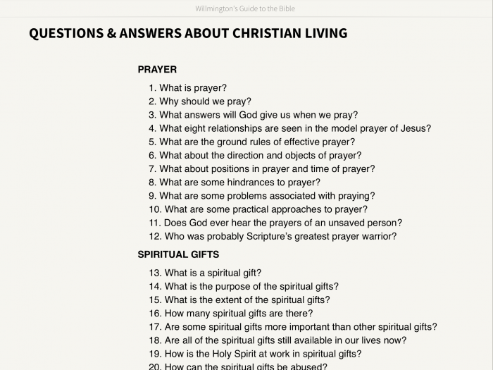Discussion Questions Willmington's Guide to the Bible