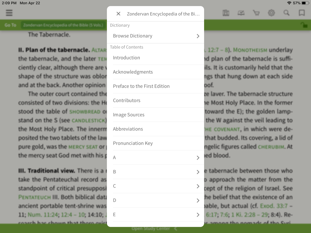 Zondervan Encyclopedia of the Bible in the Olive Tree Bible App 6