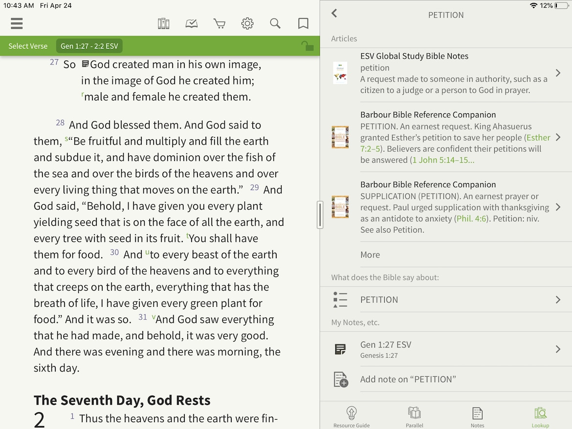 bible app notes look up tags