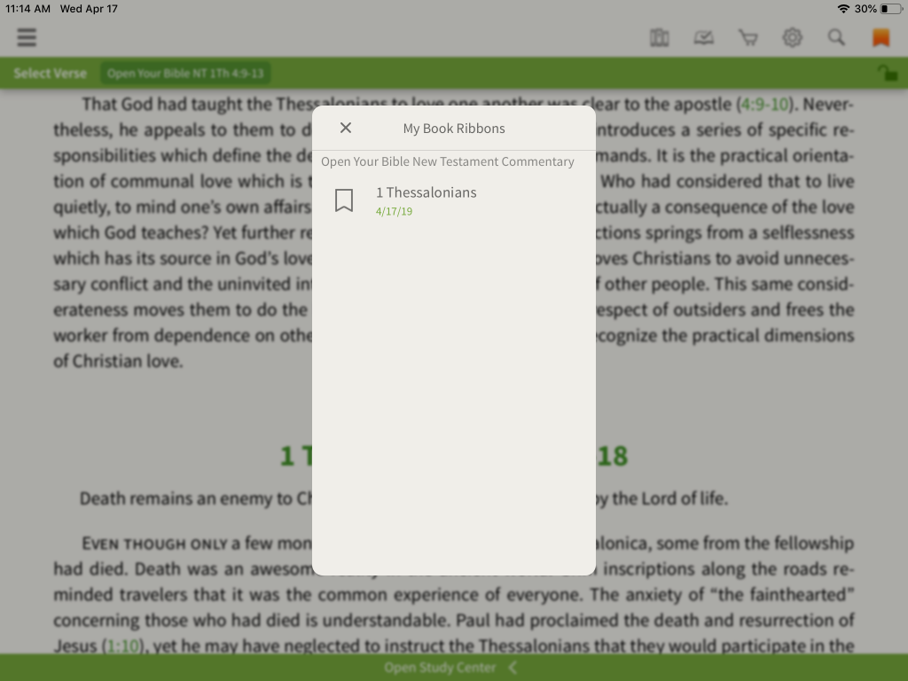 Open Your Bible Commentary bookmark app