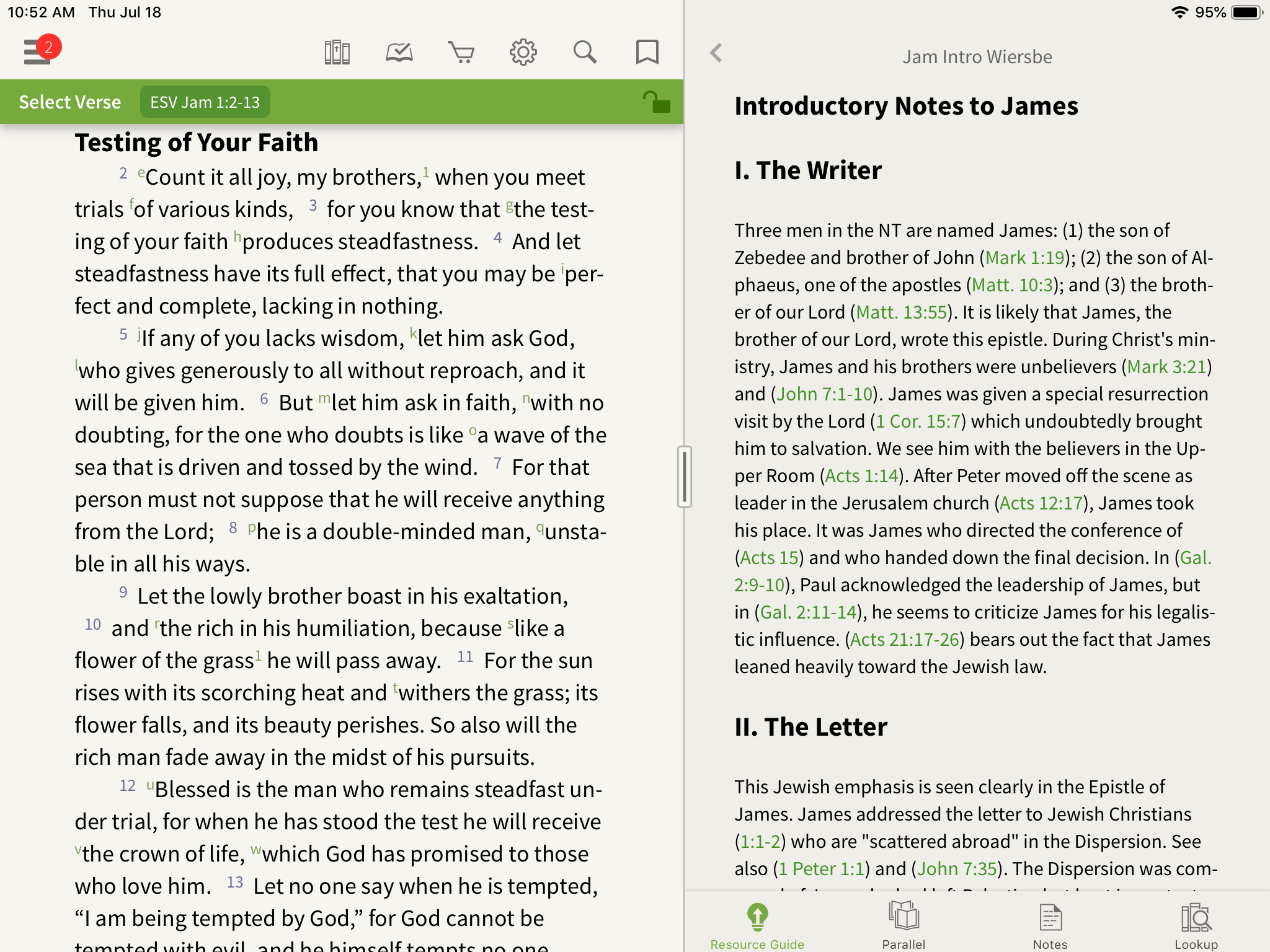 Wiesrbe Introduction in the Olive Tree Bible App