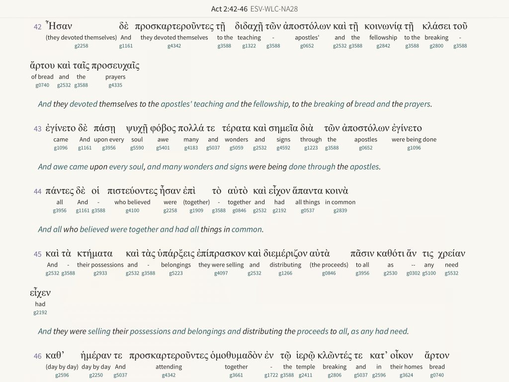 interlinear bible olive tree app