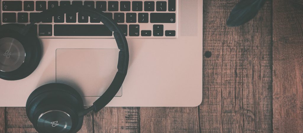 Audio Bible headphones laptop