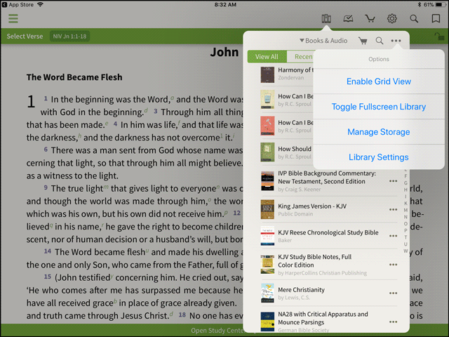 Grid view Olive Tree Audio Bible