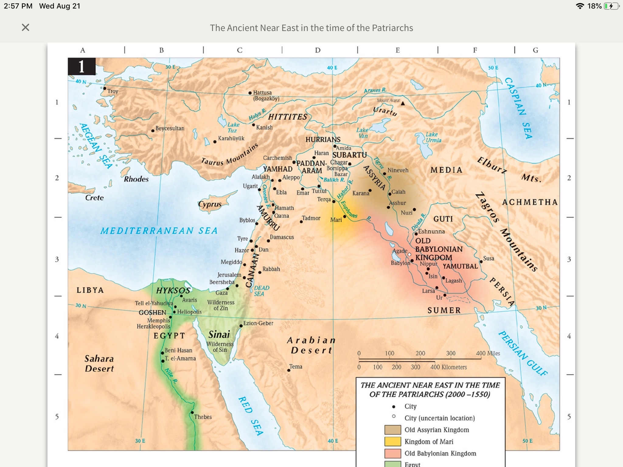 Map Of Middle East In Bible Times