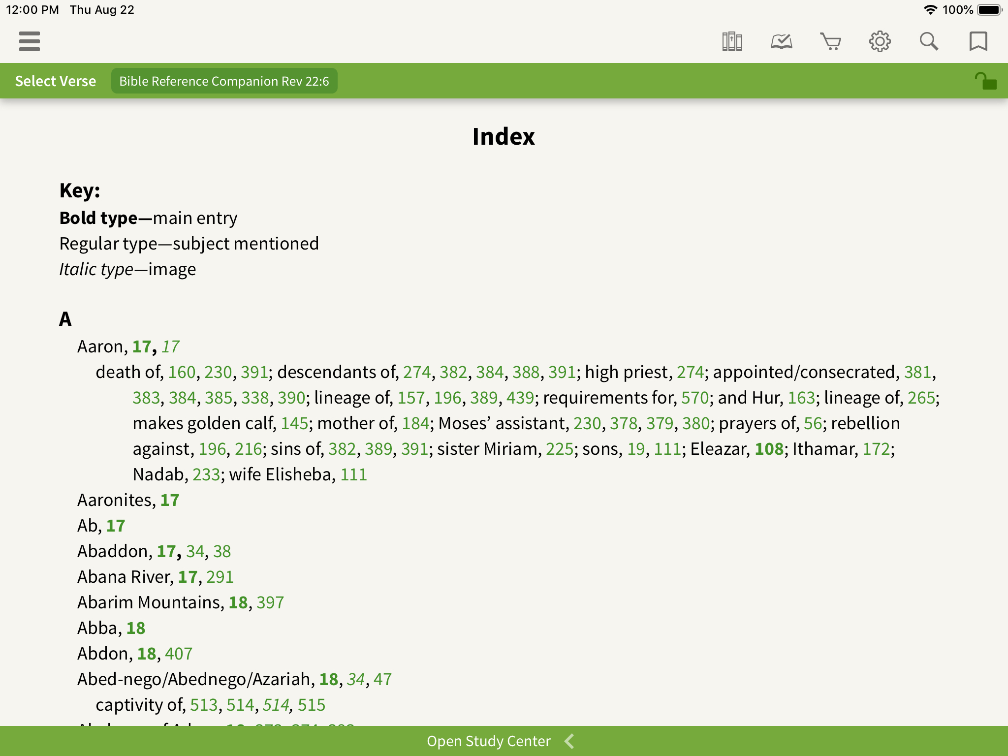 Barbour Bible Reference Companion Index