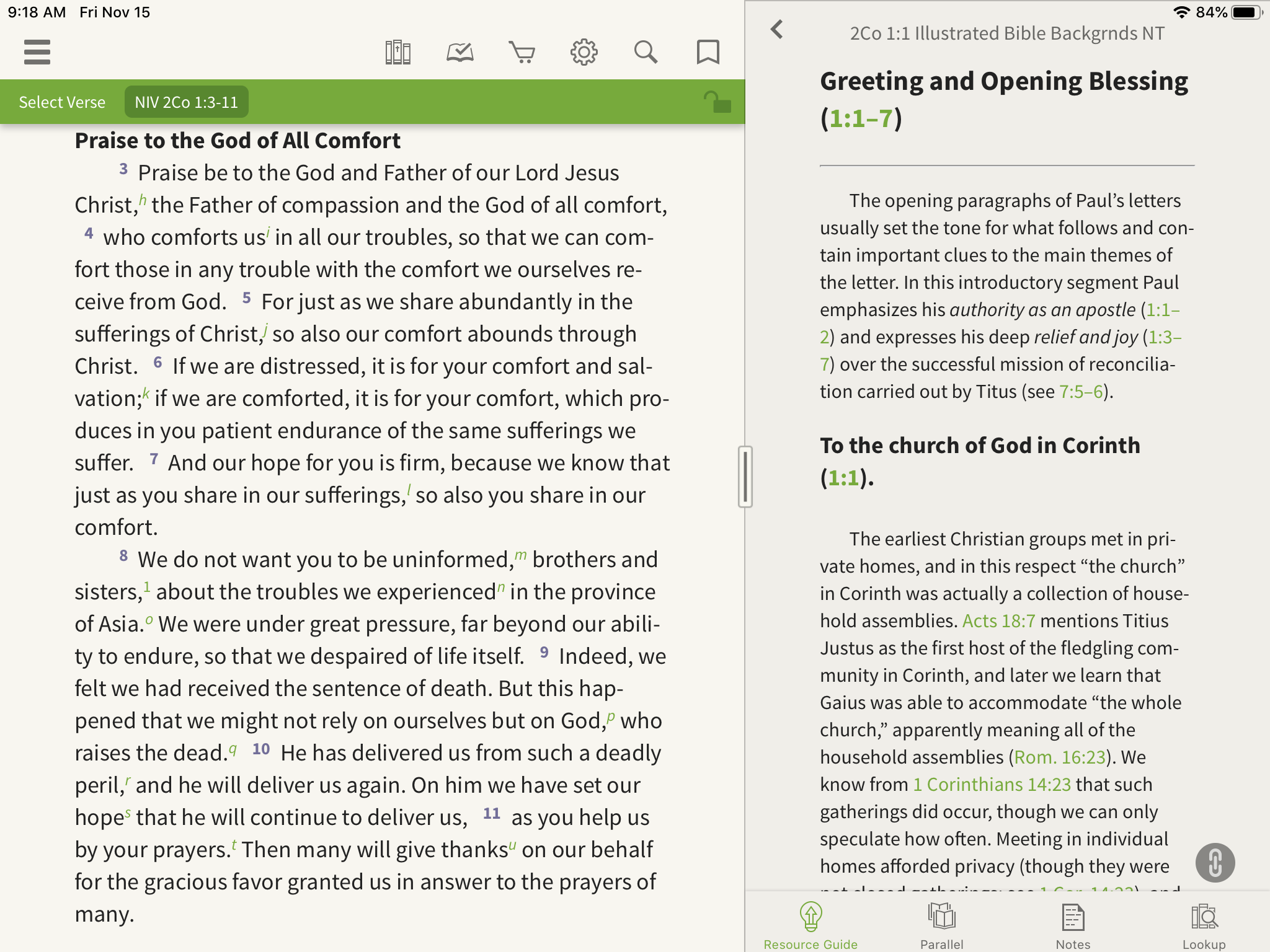Olive Tree Bible App Commentary Features