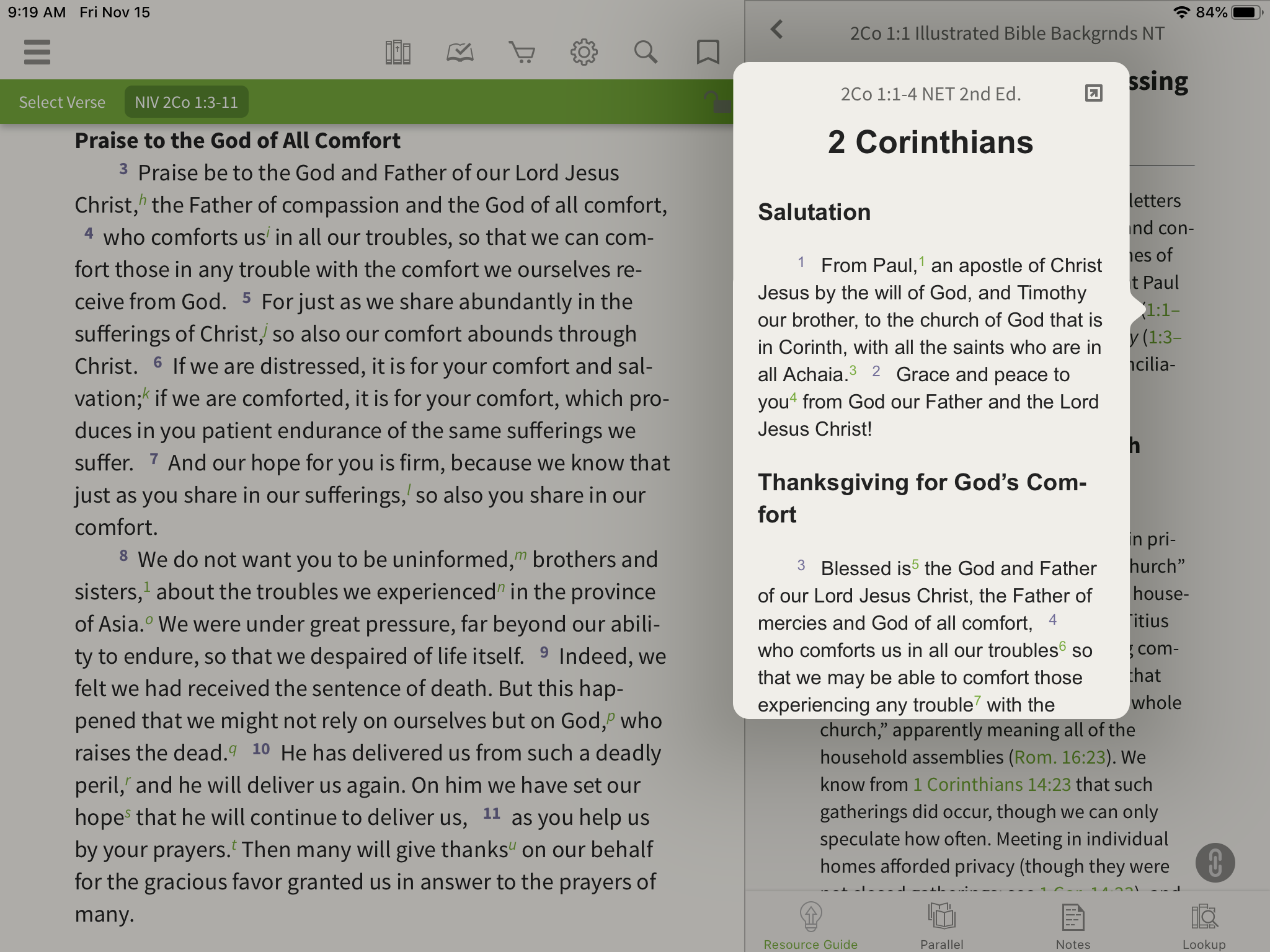 Olive Tree commentary hyperlinked verses