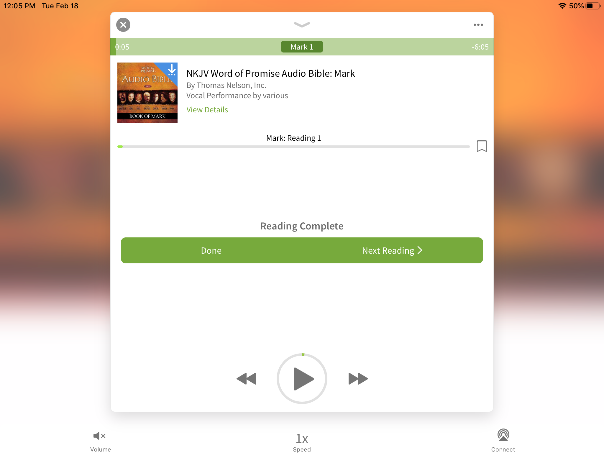 completed audio bible reading