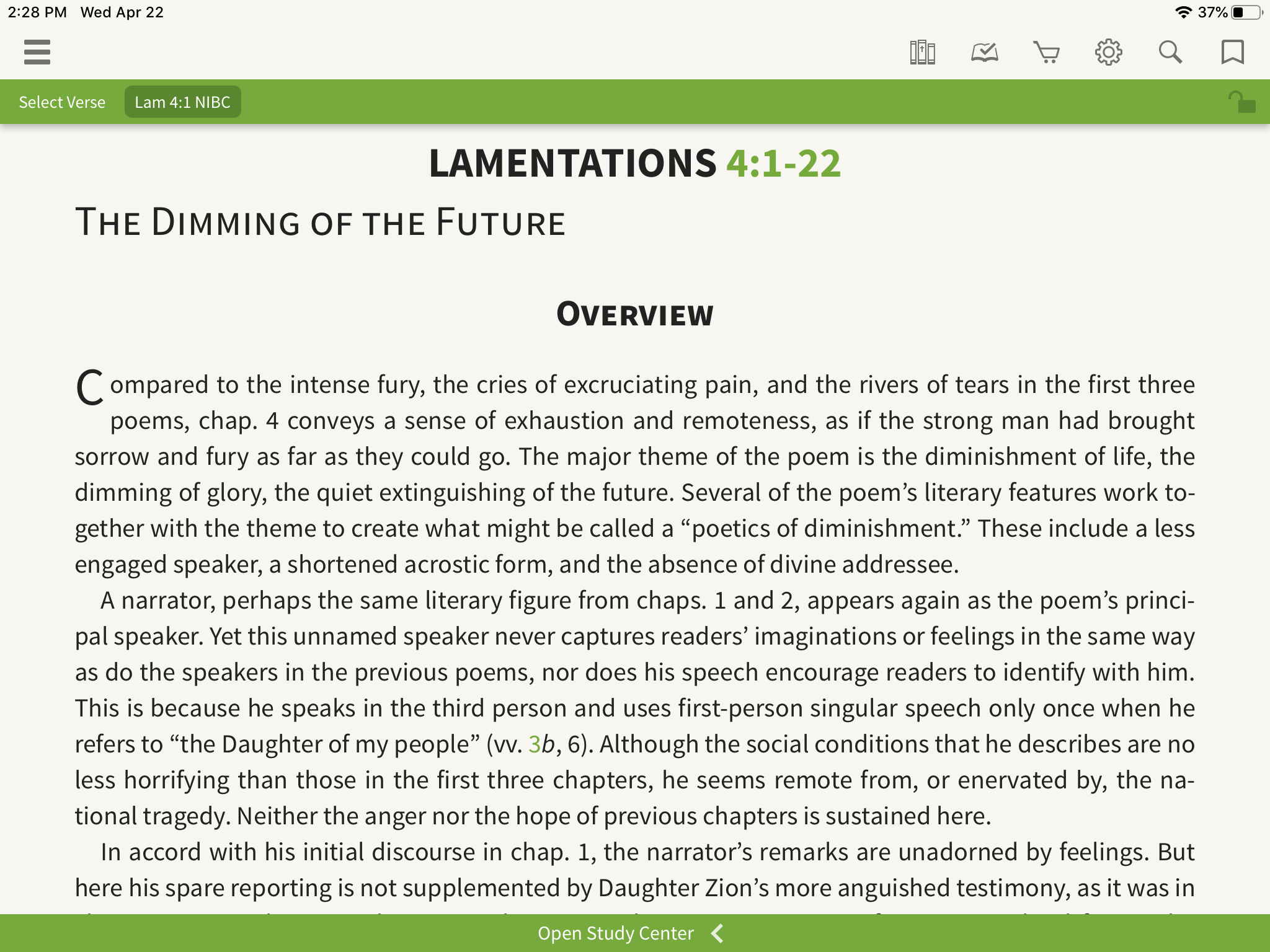 gif of the three sections of commentary in the New Interpreter's Bible Commentary