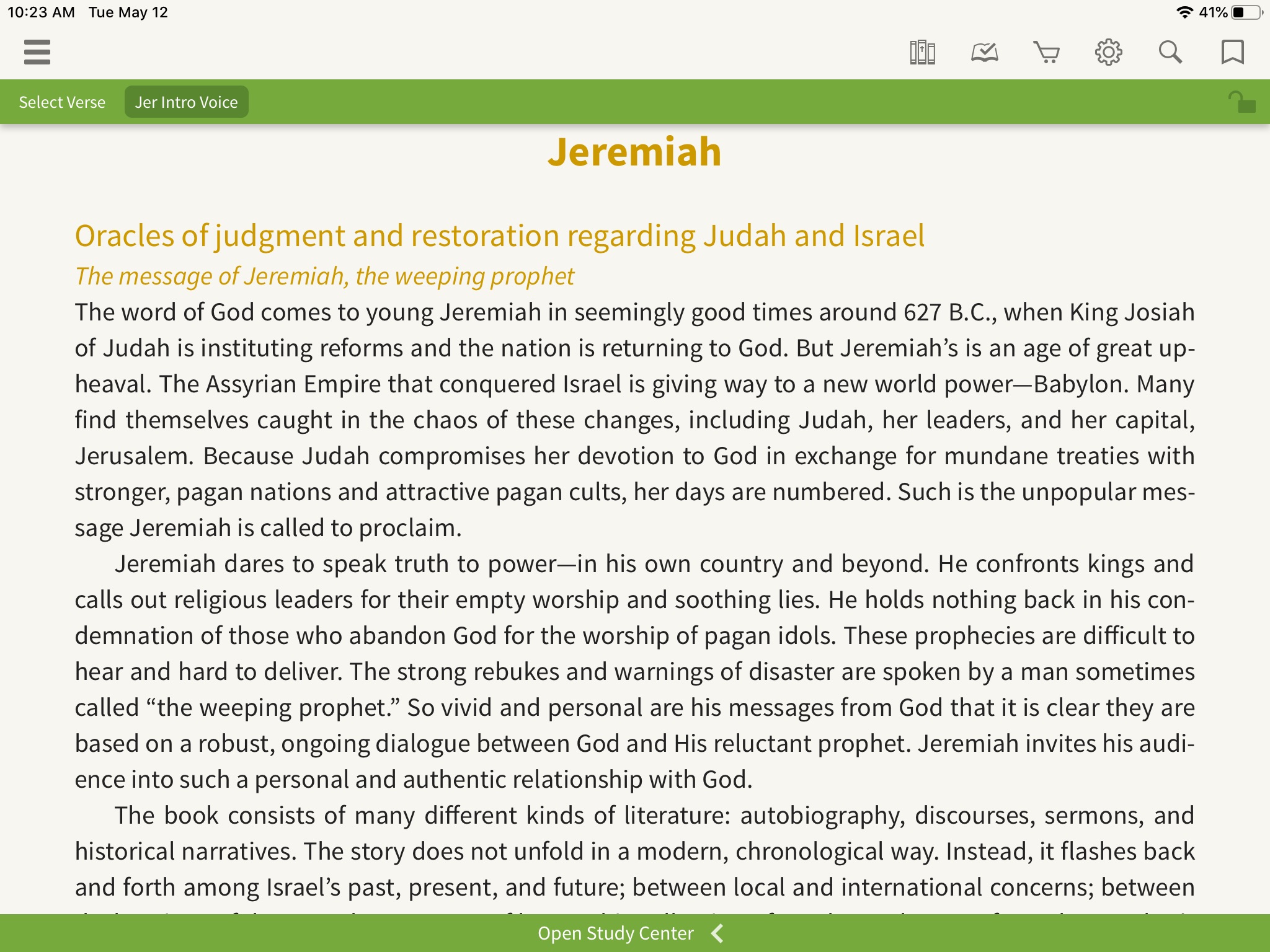 Book Introduction to Jeremiah from The Voice Bible