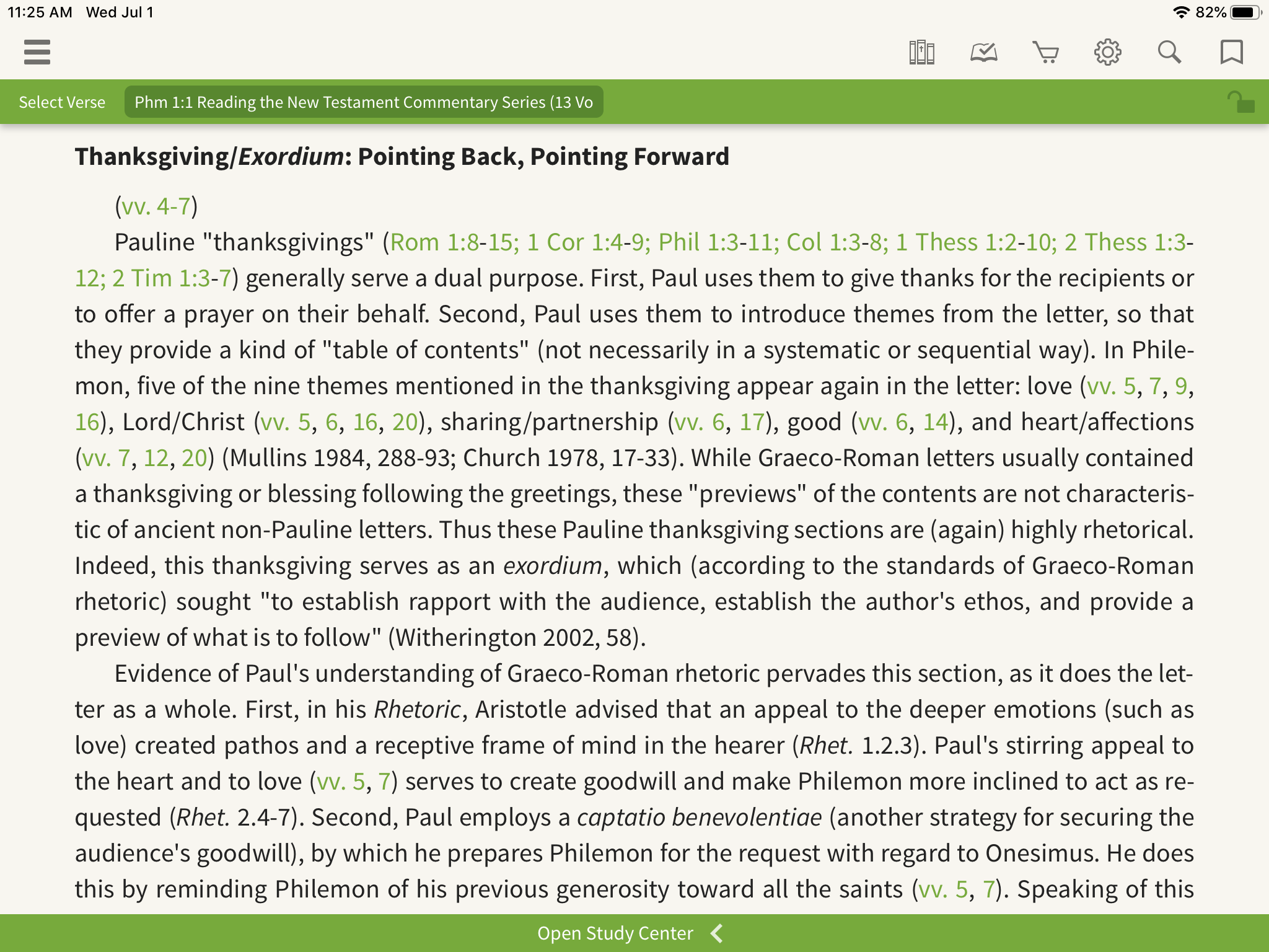 Reading the New Testament: Philemon in the Olive Tree Bible App commentary