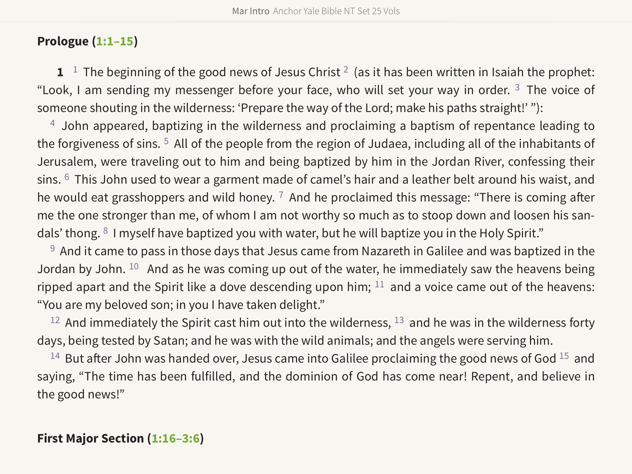 Anchor Yale bible commentary translation