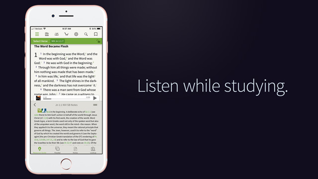 Listen while studying audio bible app